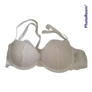 LA SENZA White Lace Bra - Size XS, 32A
